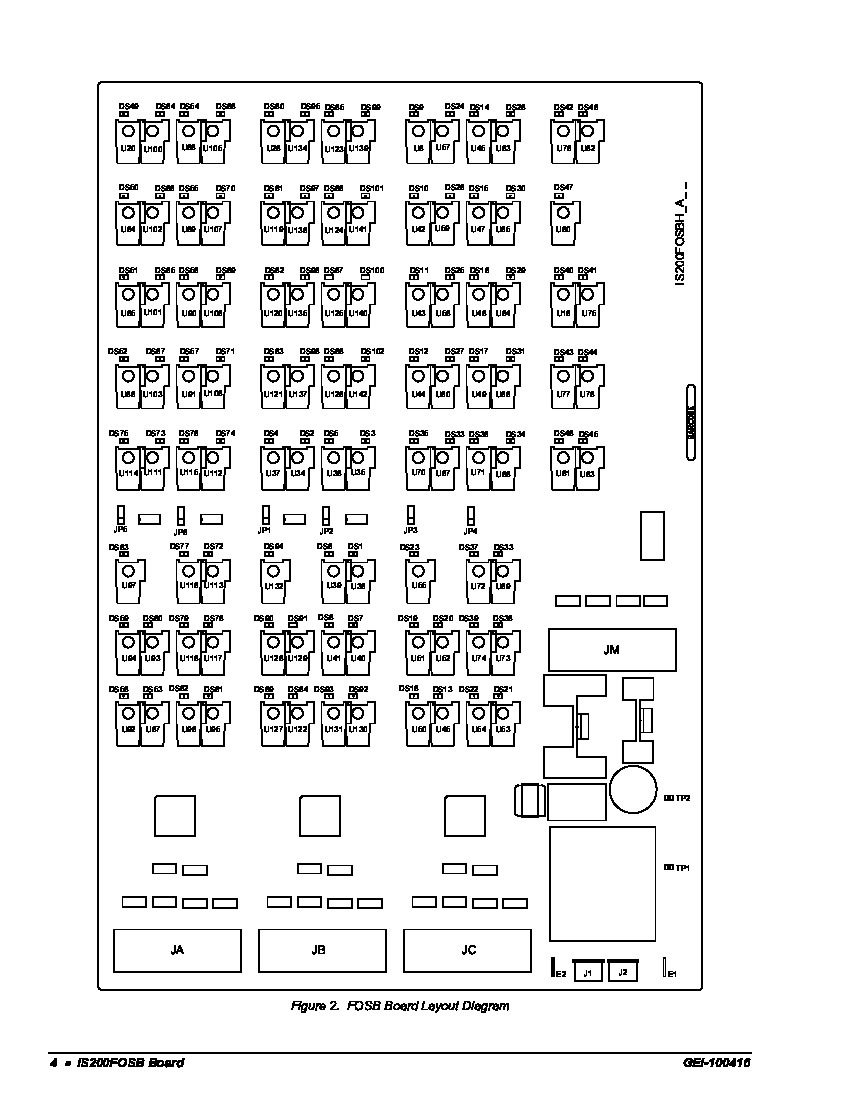 First Page Image of IS200FOSB Fiber-Optic Interface Board Layout Diagram.pdf